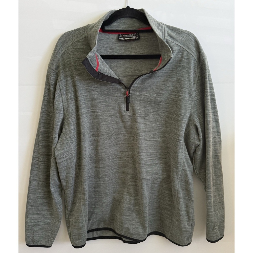 Avalanche Outdoor Supply Company Men's XL 1/4 Zip Green‎ Pullover Stretch Warm